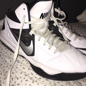 White Nike basketball shoes